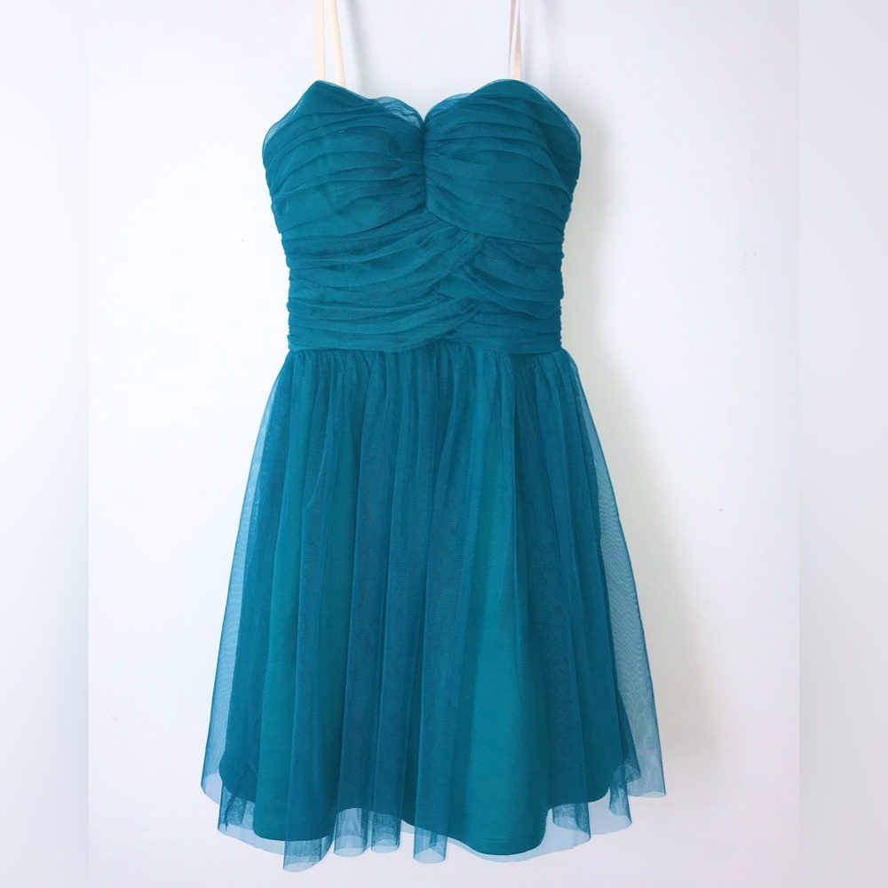 Blue mini prom dress